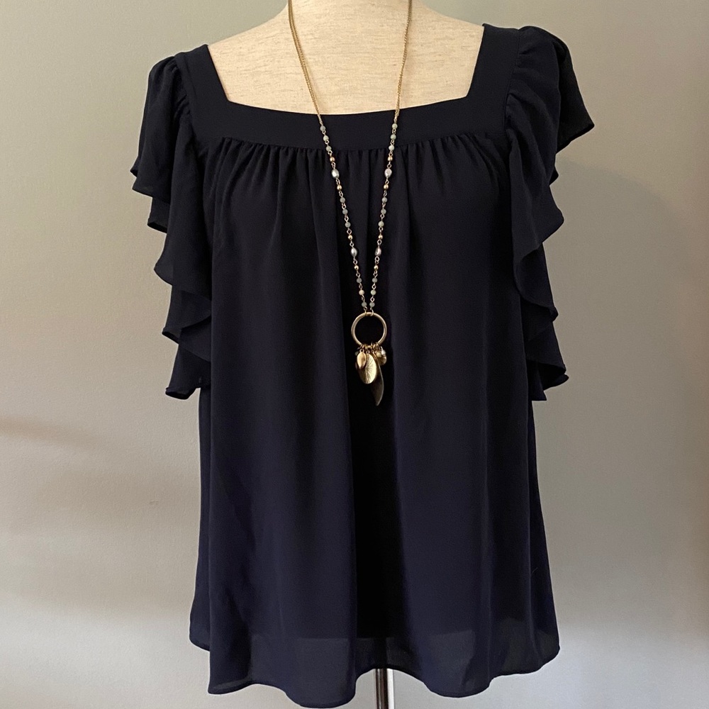 Ann Taylor Flutter-Sleeve Top